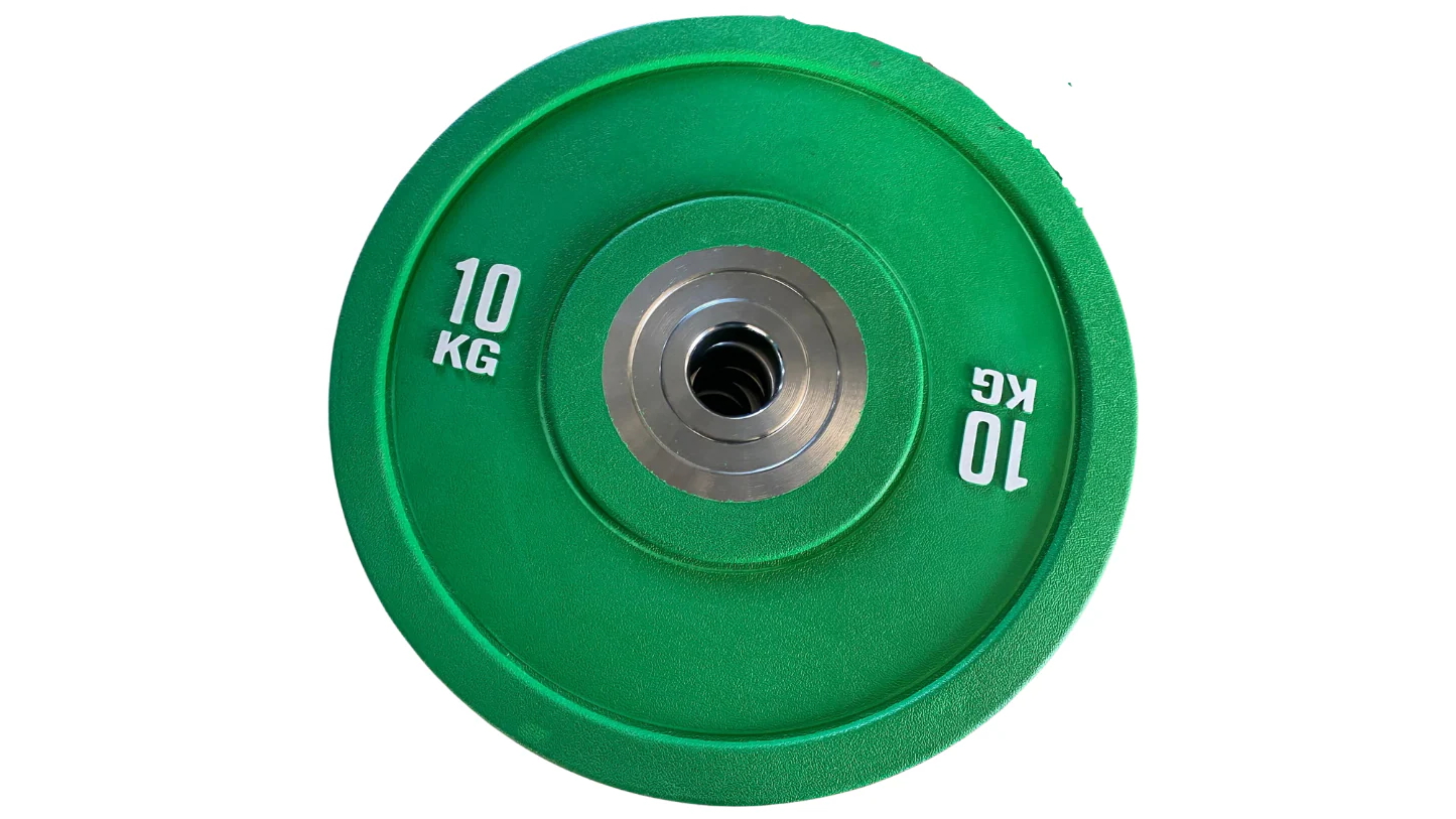 Fitness Hero Premium Olympic Rubber Coloured Bumper Plate Pair - 10kg