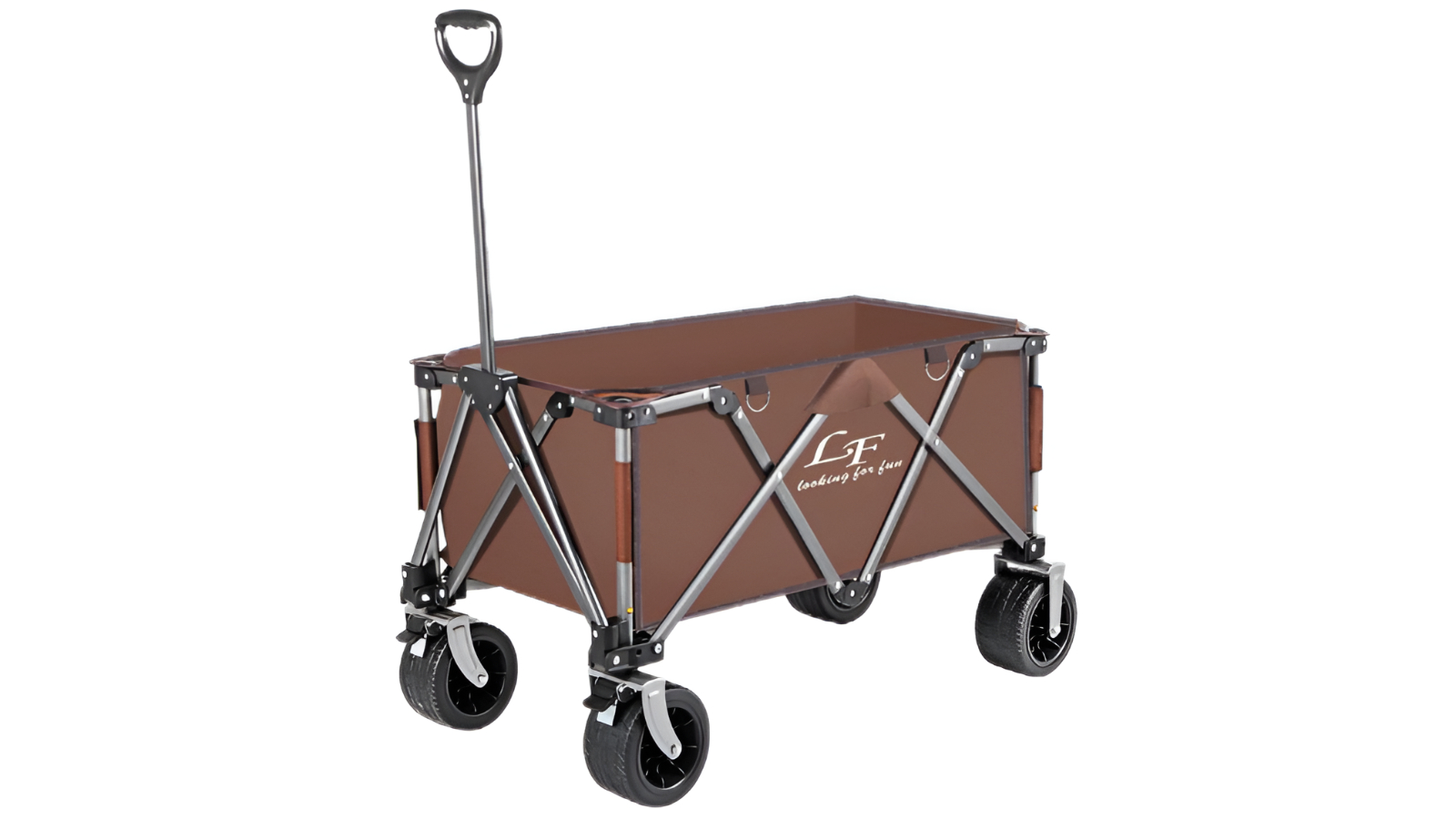 Jacksaqua Heavy Duty Folding Cart with Double Brakes - Brown