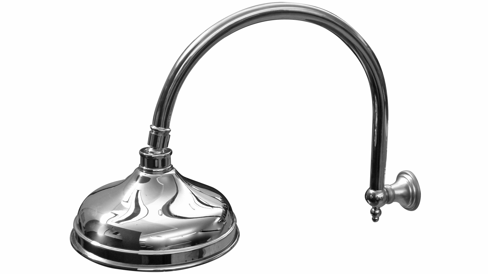 Parisi Hermitage Shower Head & Curved Arm - Chrome