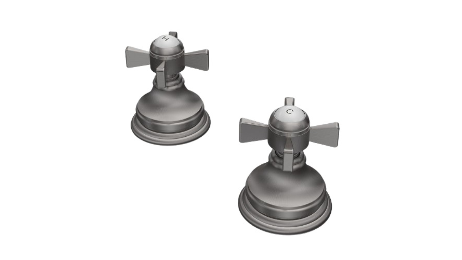 Parisi Hermitage Wall Top Assemblies with Cross Handle - Pewter