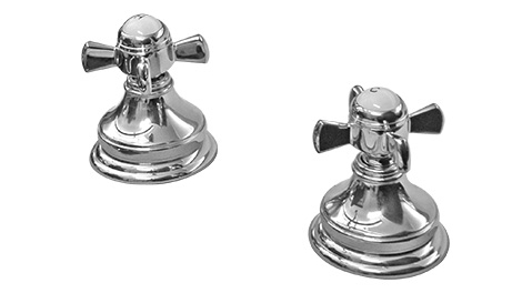 Parisi Hermitage Wall Top Assemblies Cross Handles - Chrome