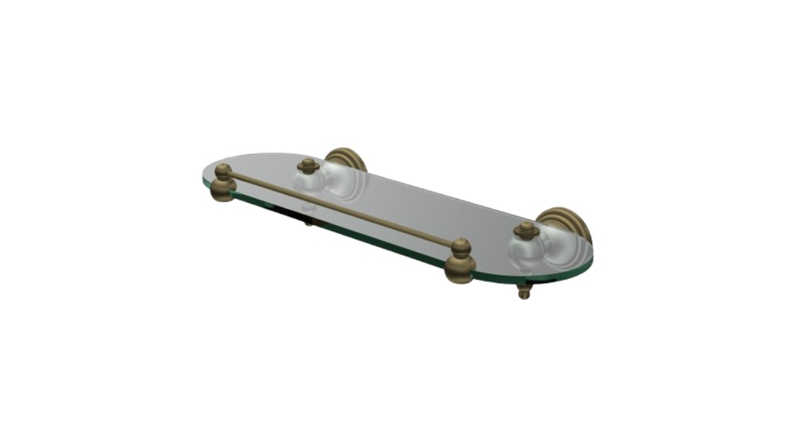 Parisi Hermitage 400mm Glass Shelf - Antique Brass