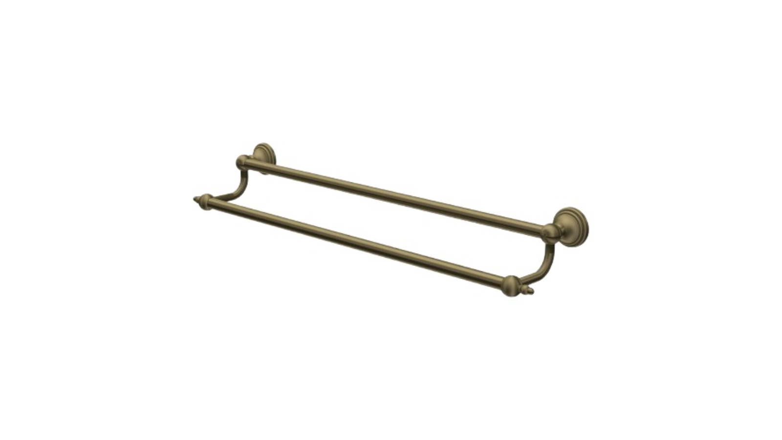 Parisi Hermitage 600mm Double Towel Rail - Antique Brass