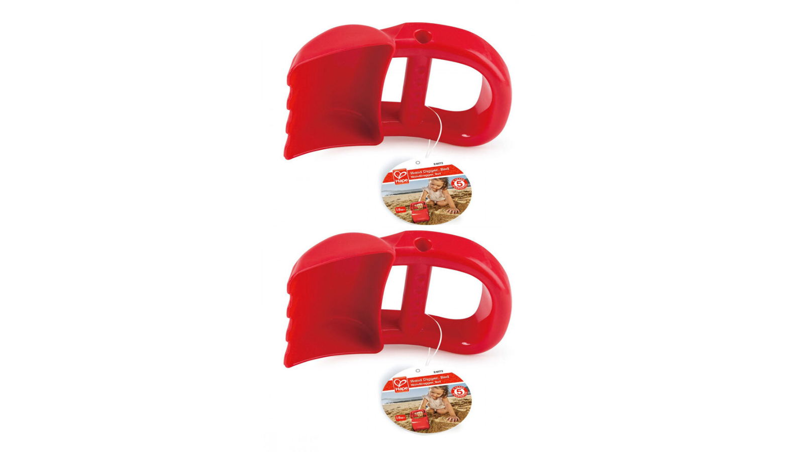 Hape 2 Piece Kids Hand Digger Activity Learning Toy - Red
