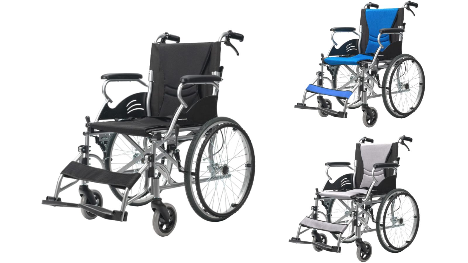 Equipmed 20-inch Portable Aluminium Folding Wheelchair