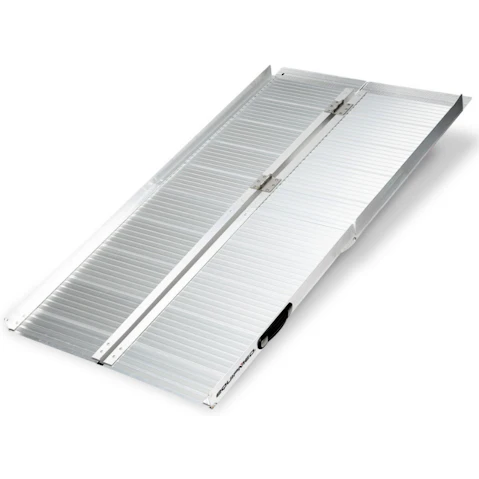 Equipmed 152cm Portable Folding Aluminium Access Ramp - Silver