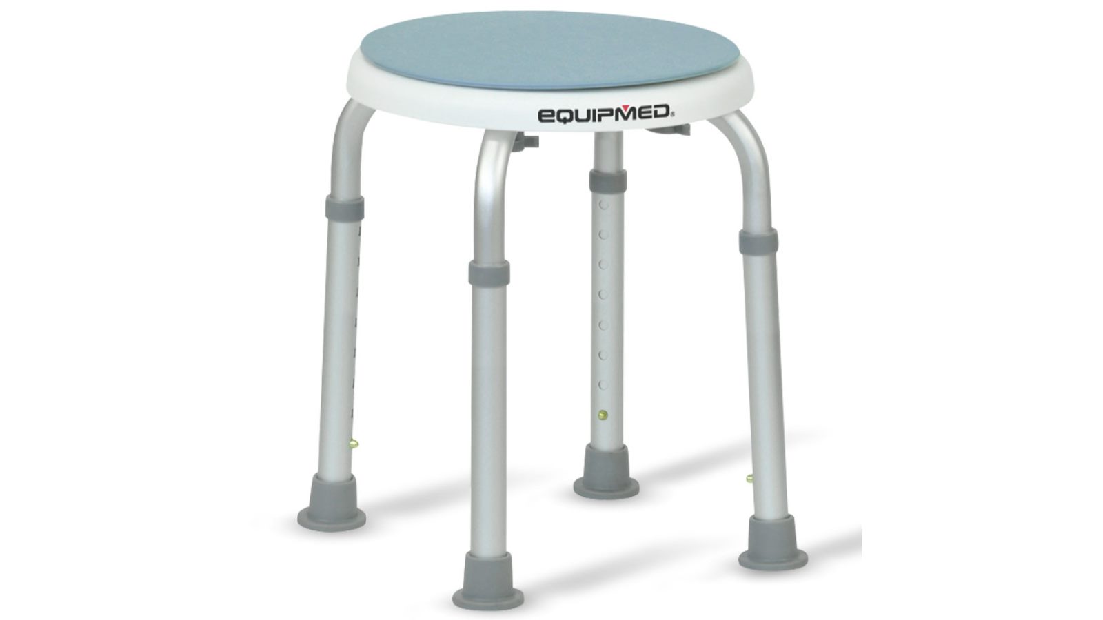 Equipmed Shower Chair Bath Stool - White/Blue
