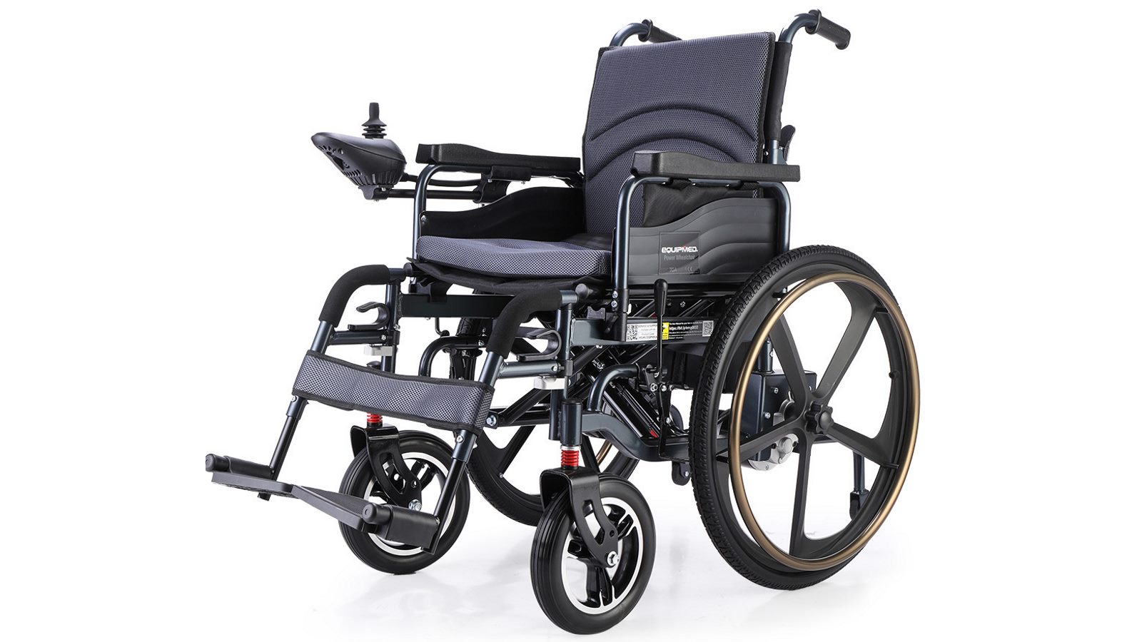Equipmed Electric Wheelchair Folding - Black