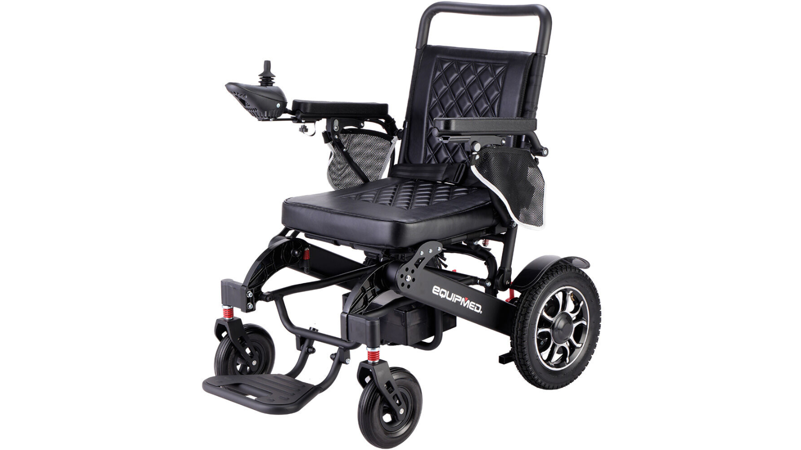 Equipmed Electric Folding Aluminium Frame Wheelchair - Black