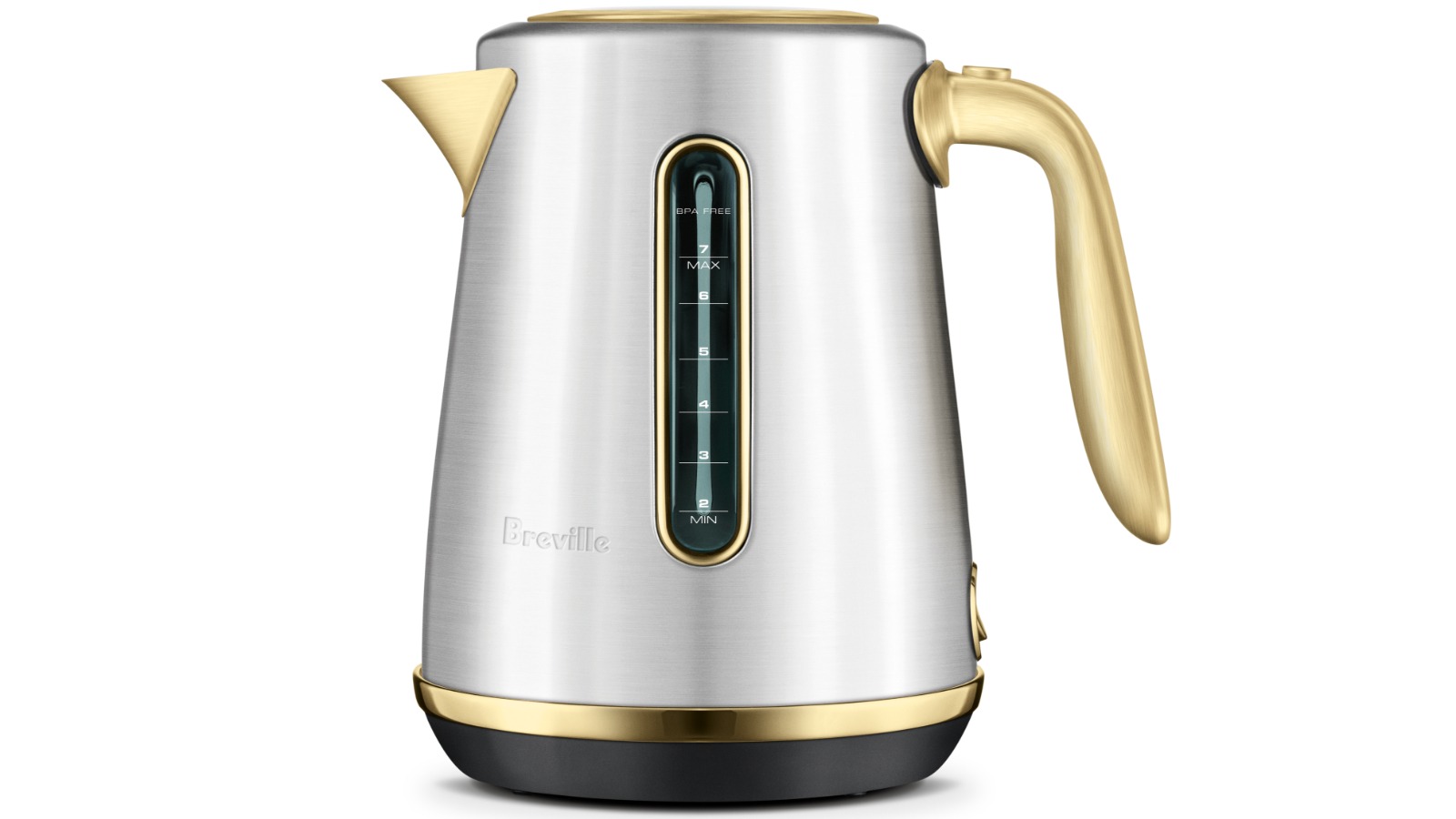 Breville 1.7L The Soft Top Luxe Kettle - Brushed Stainless Steel Brass