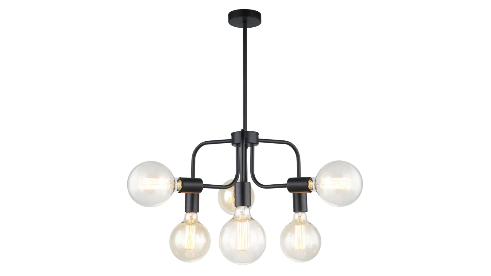 HEXA Interior Modern Abstract with 6 Arms Pendant Light - Matte Black