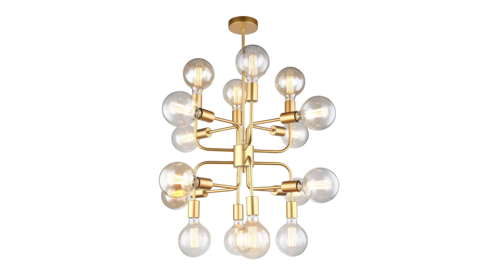HEXADE Interior Modern Abstract 16 Arms Pendant Light - Matte Gold