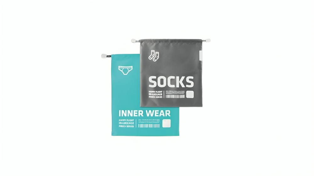 AlifeDesign In-Luggage Inner Wear and Sock - Cyan Blue/Grey