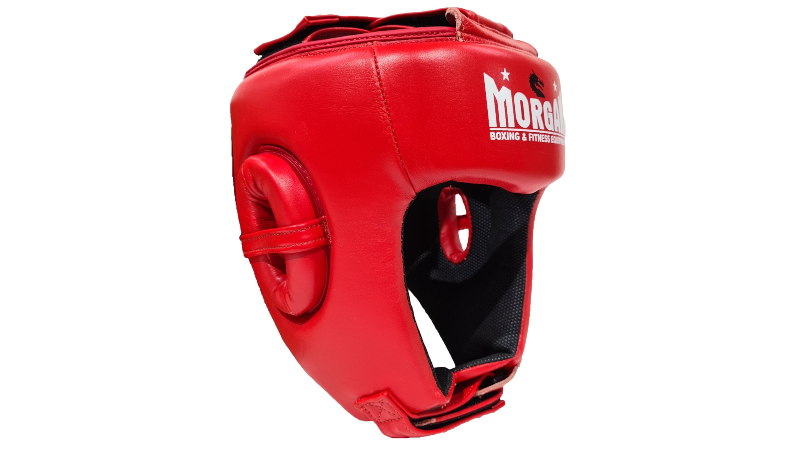Morgan Sports Medium Morgan Platinum Open Face Leather Head Guard - Red