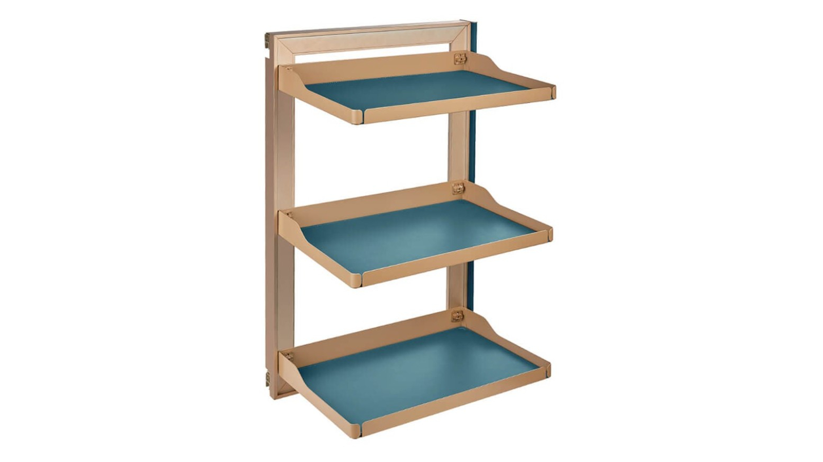 Higold B Series Teal 3-Tier Left Side Mount Slide-out Wardrobe Storage Basket