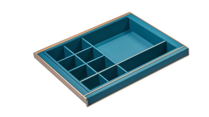 Higold Teal Finish B Series Pull Out Multiple Section Wardrobe Storage Tray - 60cm
