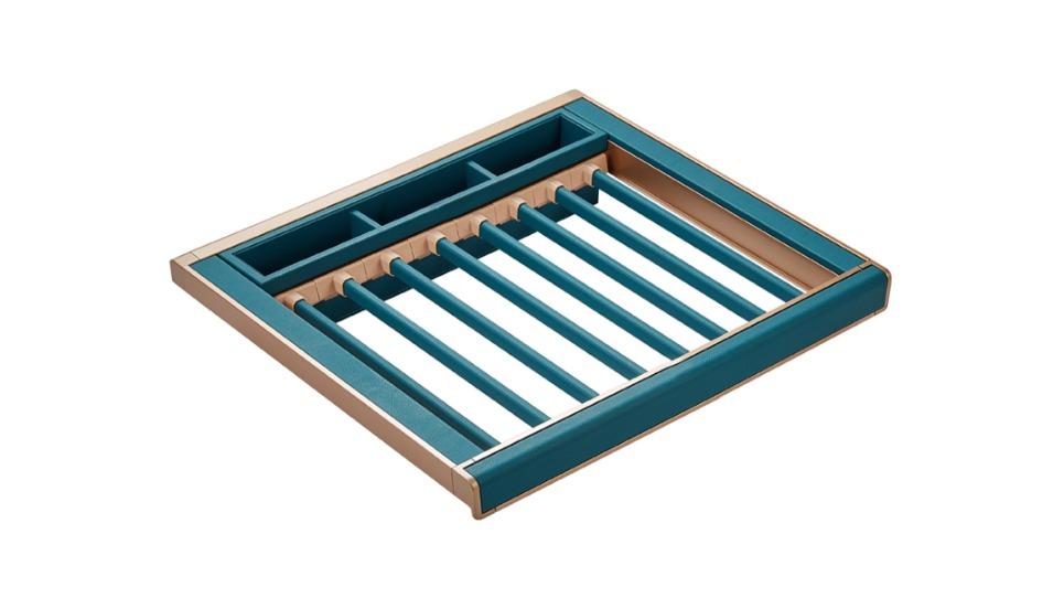 Higold Teal Finish 8 Pair Pull Out Trouser and Belt Rack - 60cm