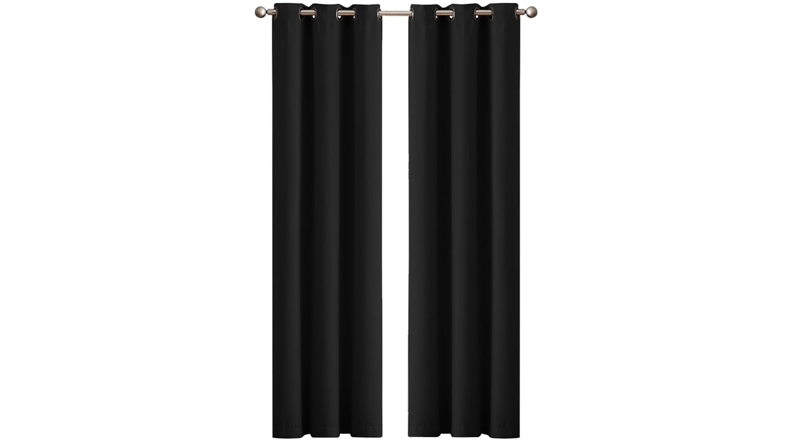 DreamZ Set of 2 132x160cm 3 Layers Eyelet Room Darkening Blockout Curtains - Black