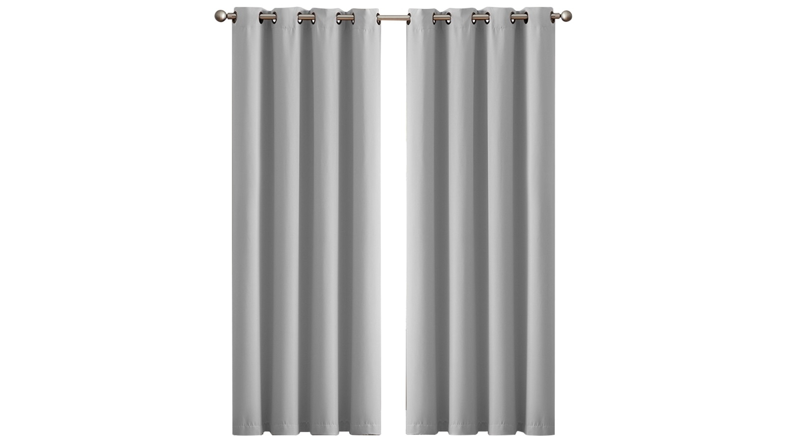 DreamZ 2x 132x160cm Blockout Curtains Panels 3 Layers Eyelet Room Darkening - Grey