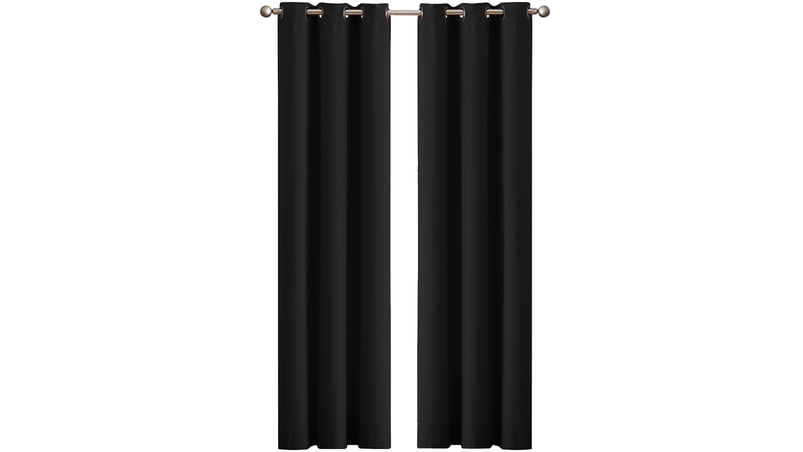 DreamZ Set of 2 132x213cm 3 Layers Eyelet Room Darkening Blockout Curtains - Black