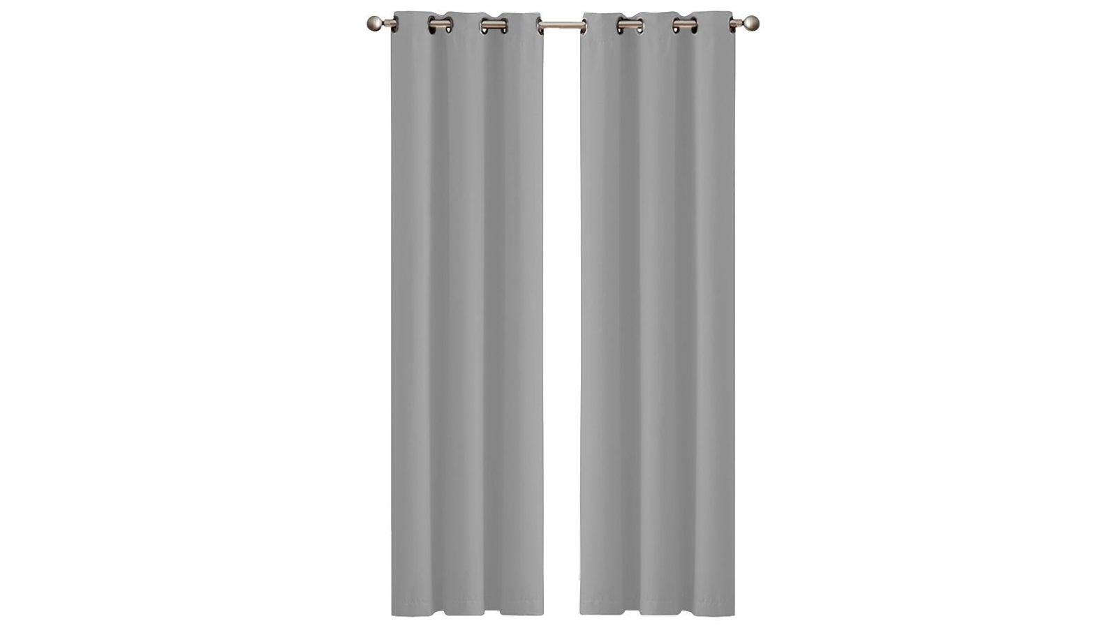 2-Panel 132x213cm Blockout Curtain - Grey