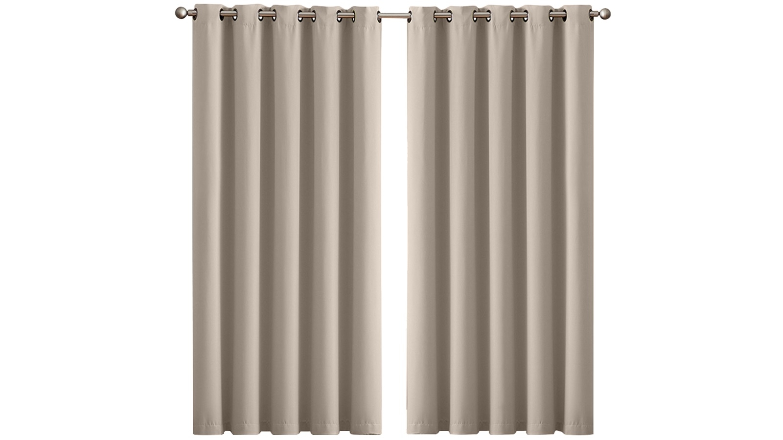 DreamZ Set of 2 180x230cm 3 Layers Eyelet Room Darkening Blockout Curtains - Beige