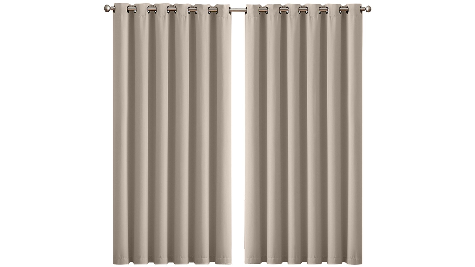 DreamZ Set of 2 240x230cm 3 Layers Eyelet Room Darkening Blockout Curtains - Beige