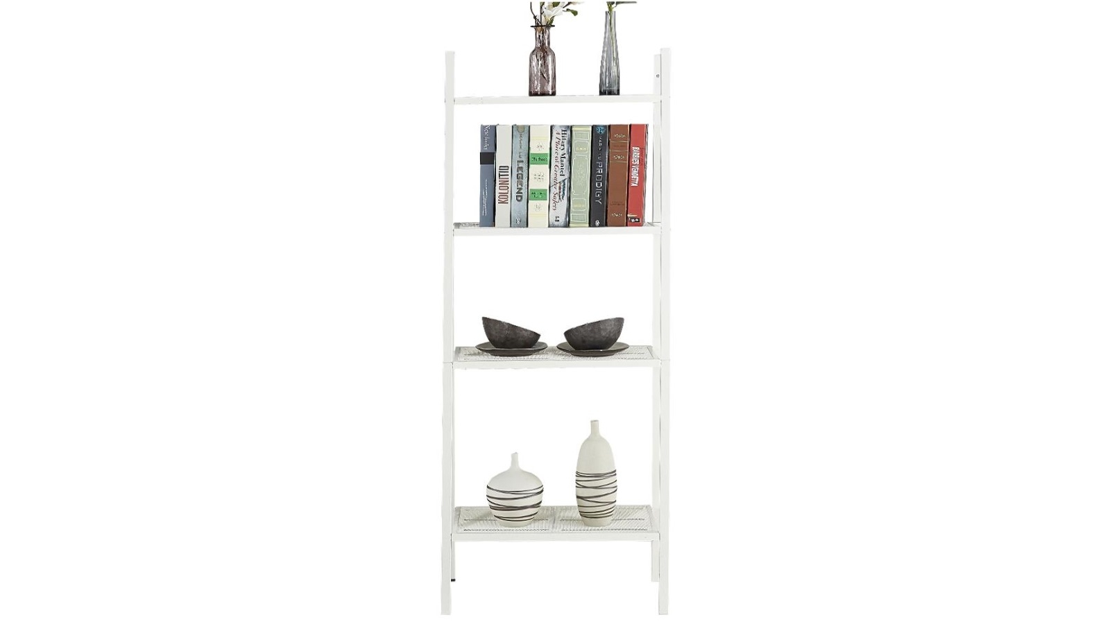 4 Tier Display Ladder Bookshelf Stand White Harvey Norman