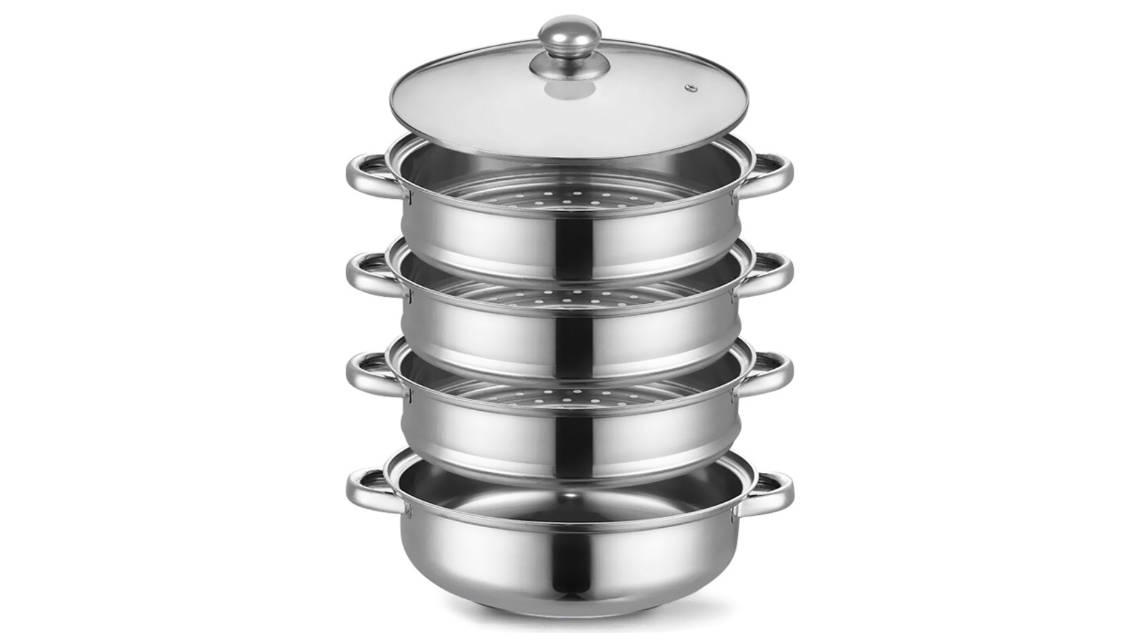 Toque 4 Tier Stainless Steel Steamer Meat Vegetable Cookware Hot Pot ...