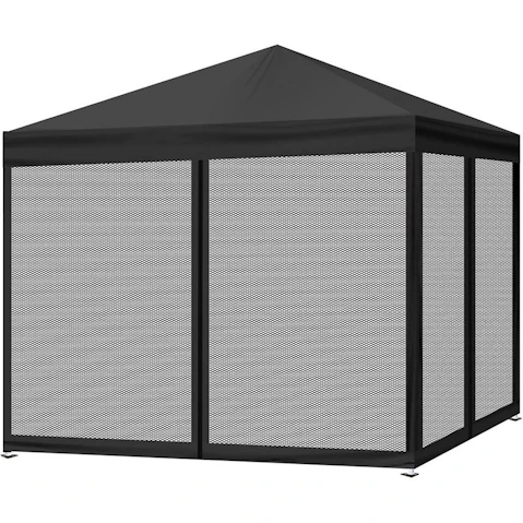 Mountview Gazebo Pop Up Outdoor Wall - Black