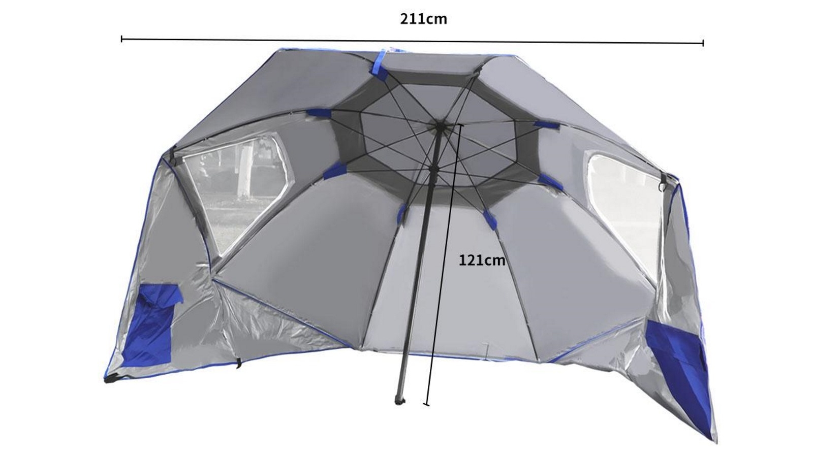 UB International 2m Outdoor Umbrella Shade Blue Harvey Norman