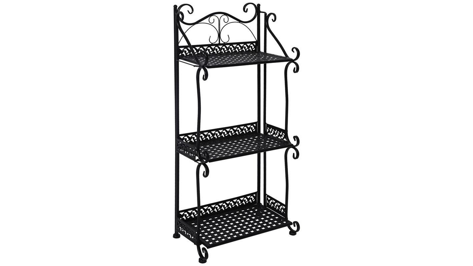 Levede 3 Tiers Outdoor Indoor Metal Flower Pots Plant Stand - Black