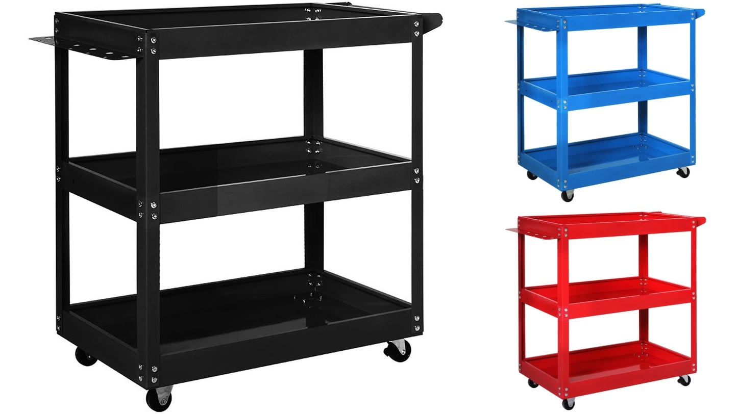 Traderight Tool Cart Trolley 3-Tier Toolbox Workshop Garage Storage Organiser