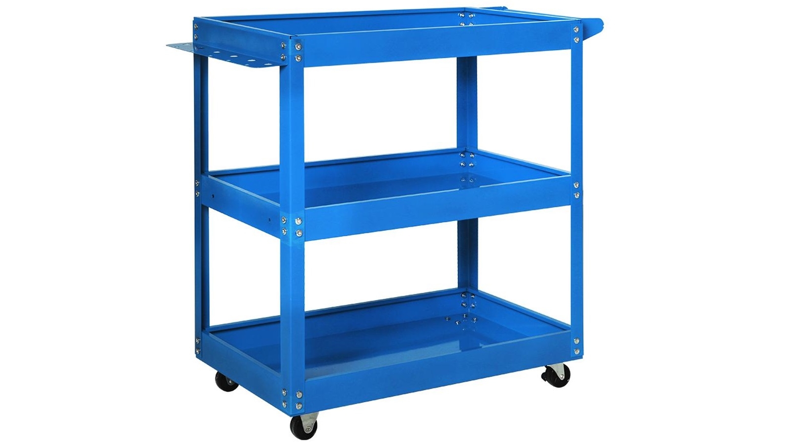Traderight Tool Cart Trolley 3-Tier Toolbox Workshop Garage Storage Organiser - Blue