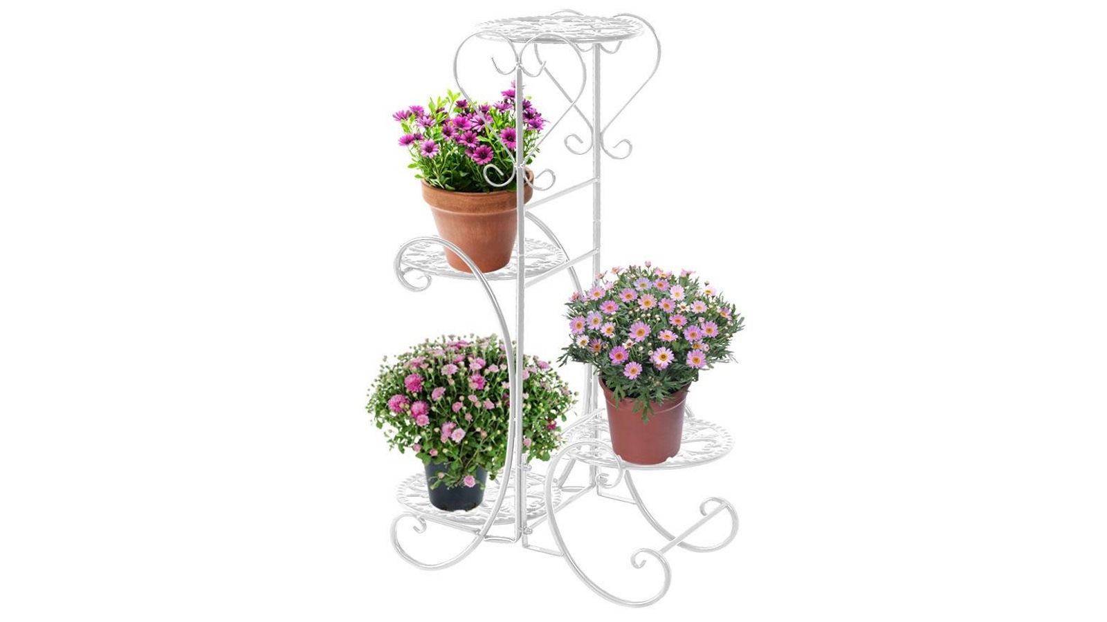 Levede Plant Stand Outdoor Indoor Metal Flower Pots Rack Corner Planter Shelf