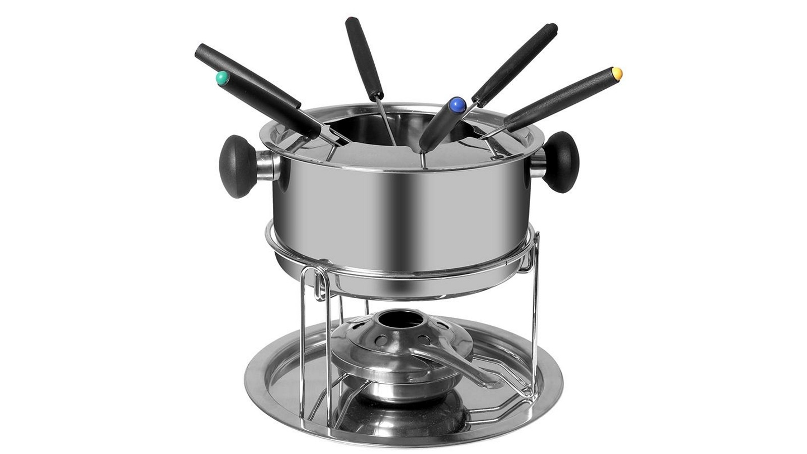 Toque Classic Fondue Set 6 Forks and 12 Pieces Stainless Steel Cheese Chocolate Dipping