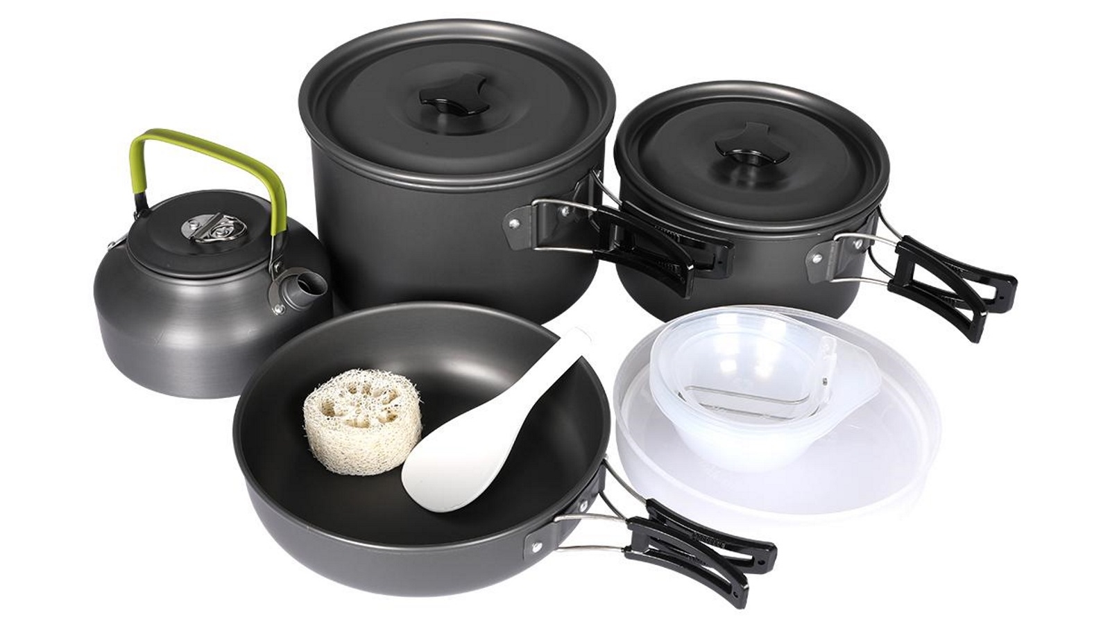 Camping Cookware 16 Pieces Set Outdoor Hiking Cooking Pot Pan Portable Picnic