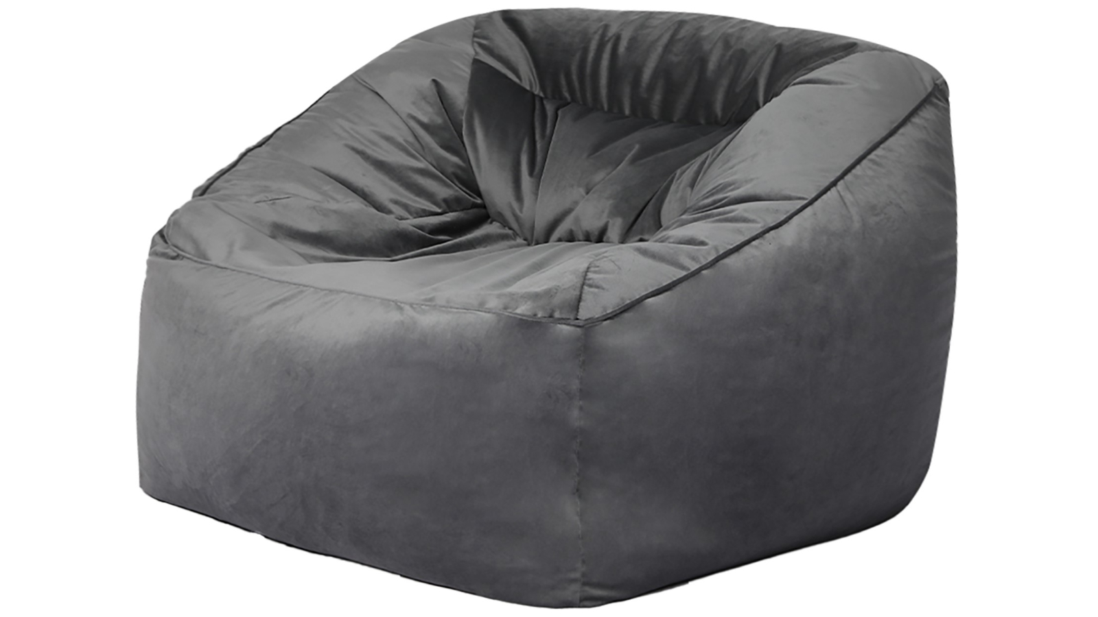 Marlow Large Soft Velvet Bean Bag Chair Cover - Dark Grey