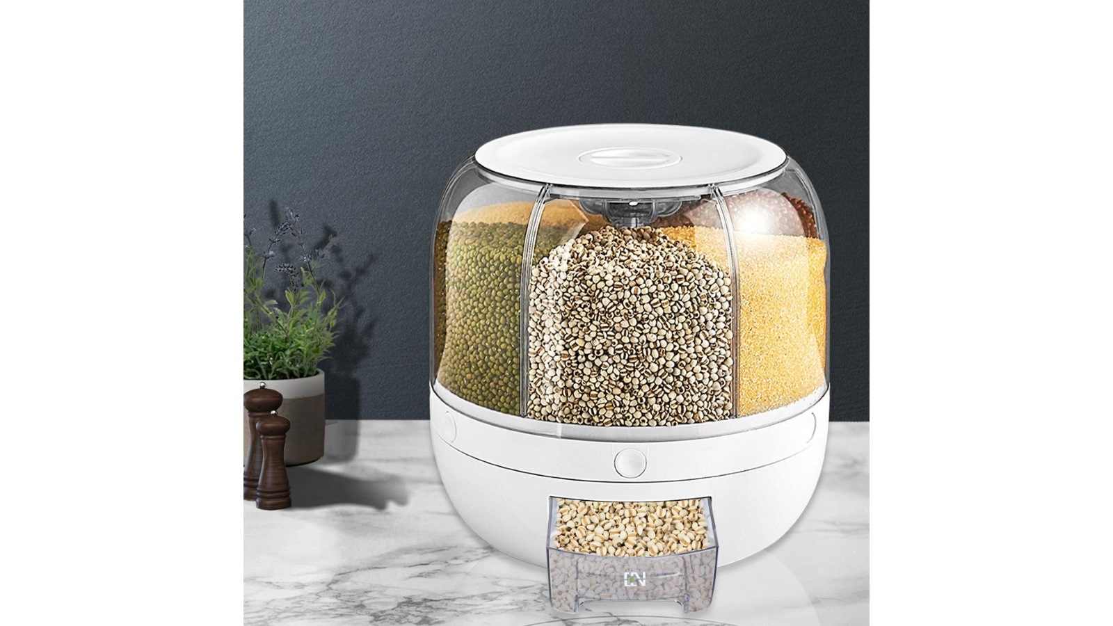 Toque Grain Storage Cereal Dispenser Rice Container Kitchen Rotating
