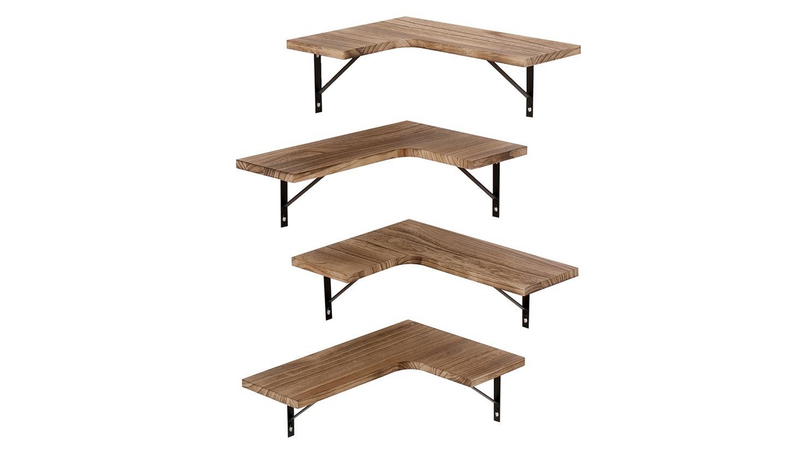 Levede 4 Piece Floating Shelves Corner Shelf Wall Mounted Storage Wooden Display