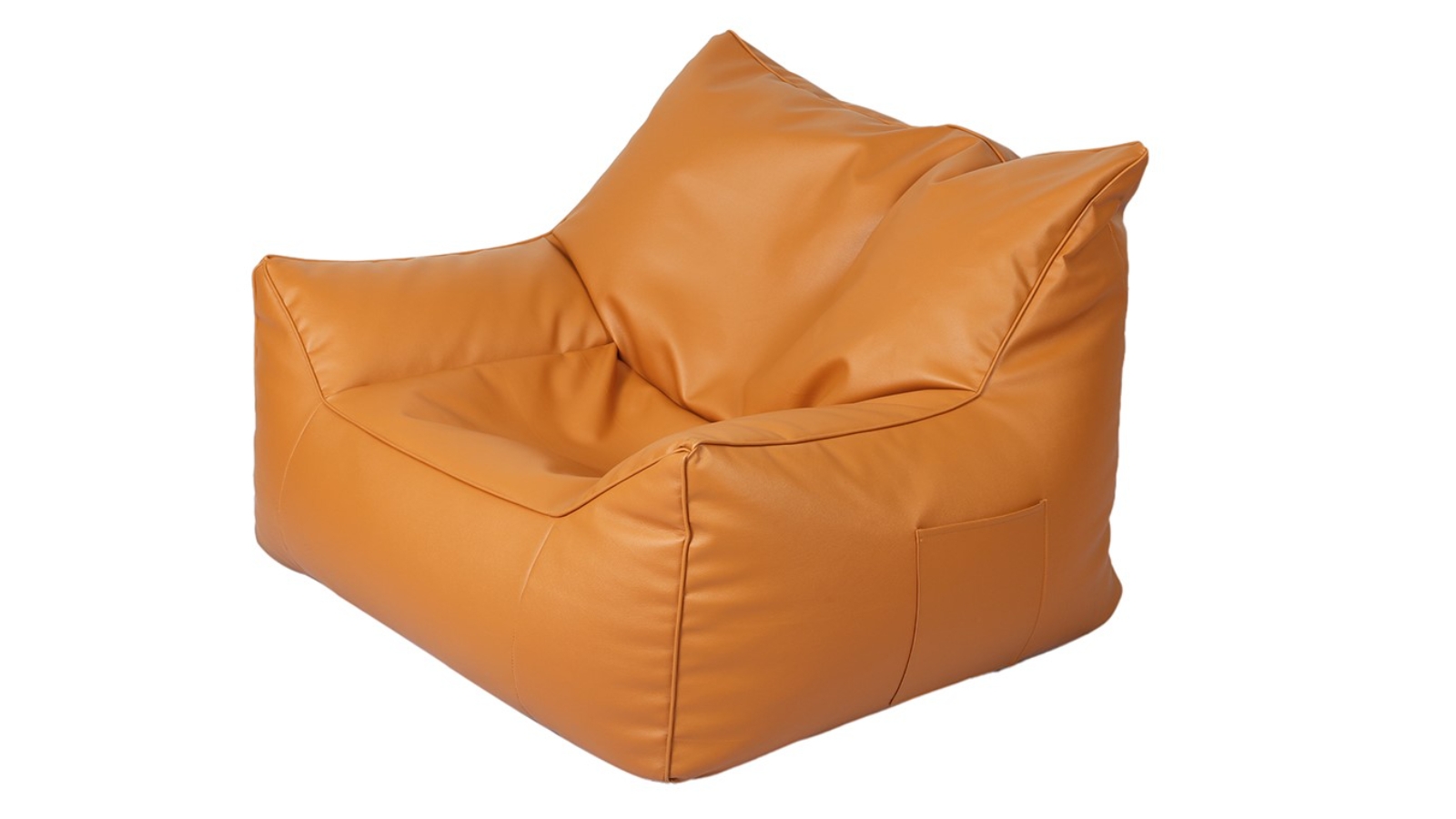 Marlow Large PU Bean Bag Lazy Chair Cover - Tan