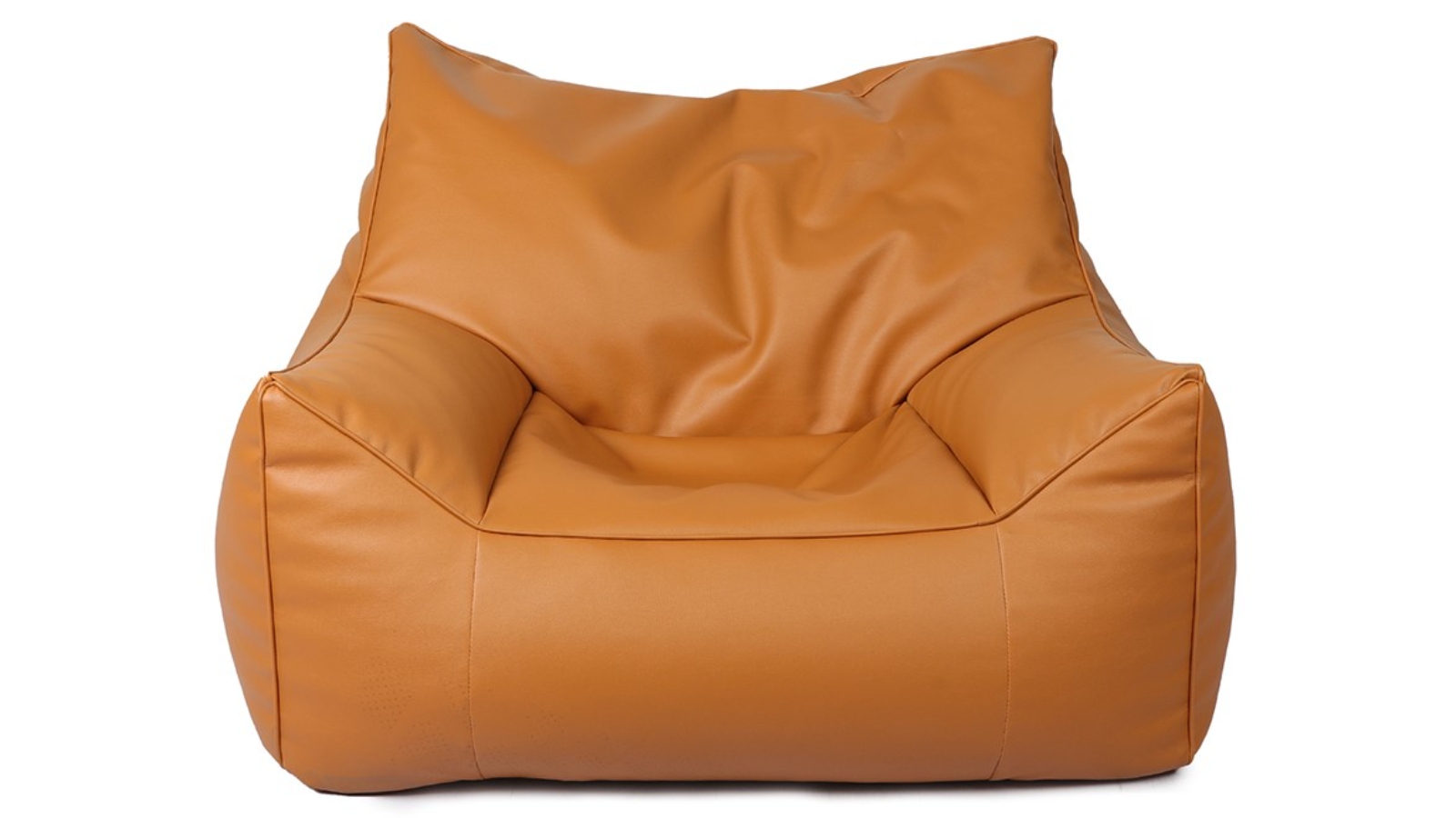 Marlow Large PU Bean Bag Lazy Chair Cover Tan Harvey Norman
