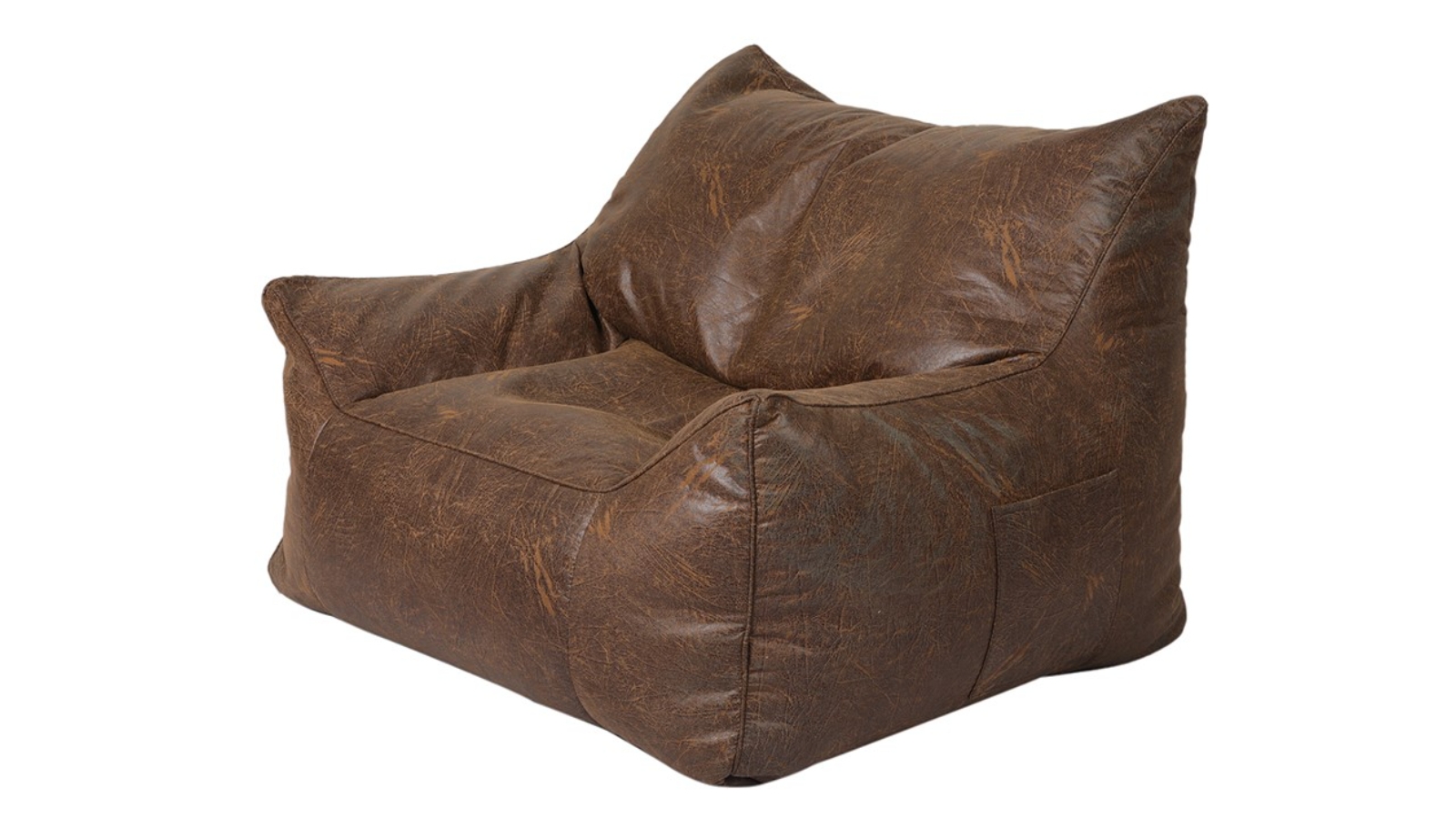 Marlow Large PU Bean Bag Lazy Chair Cover - Dark Brown