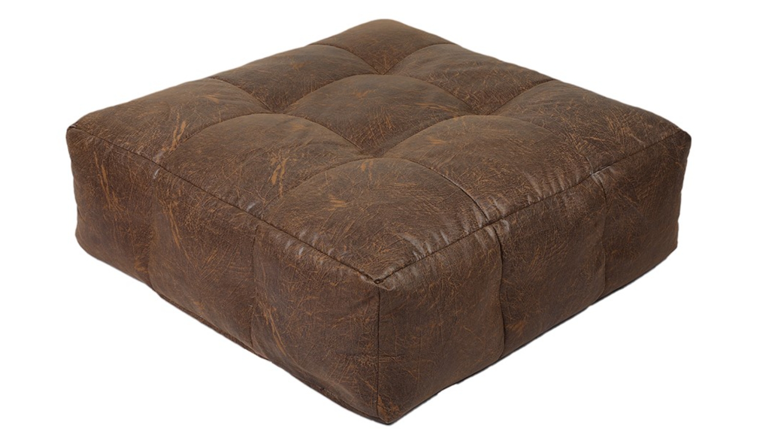 Marlow Large PU Bean Bag Ottoman Chair Cover - Brown