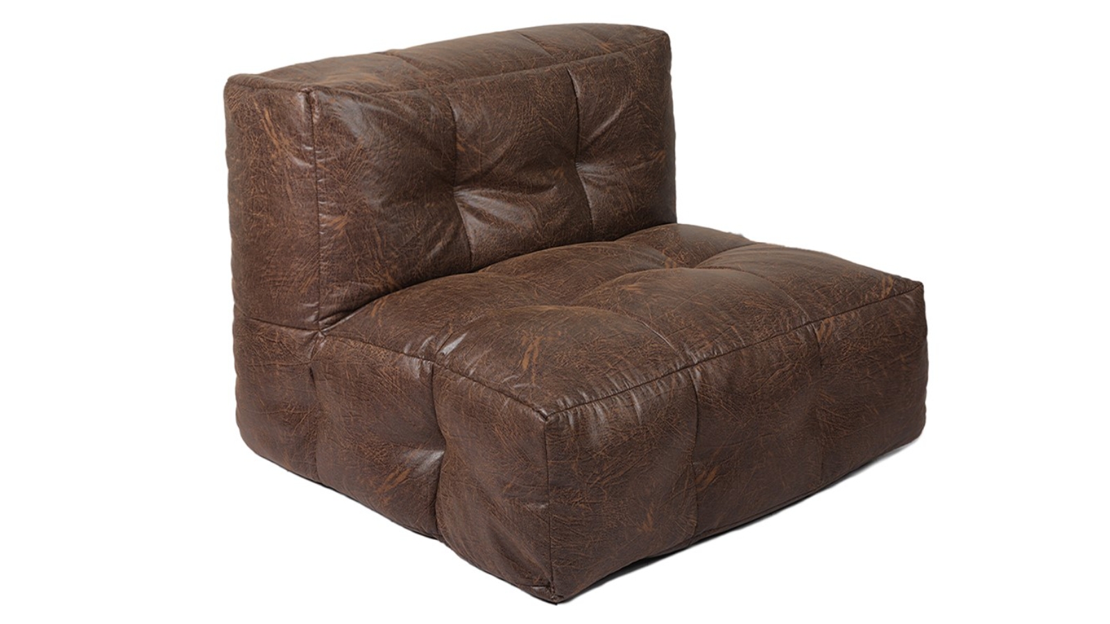 Marlow Large PU Bean Bag Chair Cover - Brown