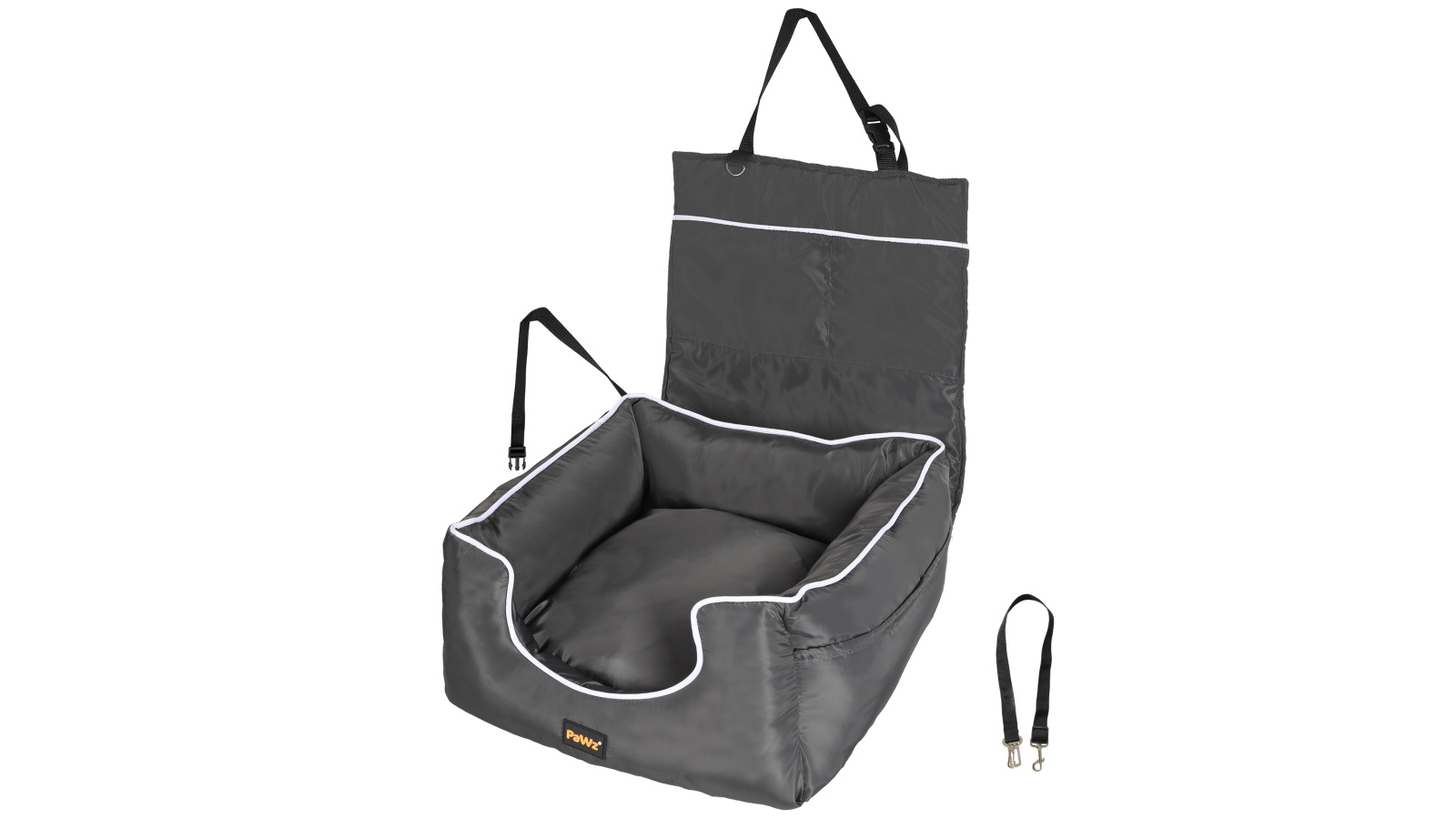 Pawz Pet Car Booster Seat Velver Travel Bed - Grey