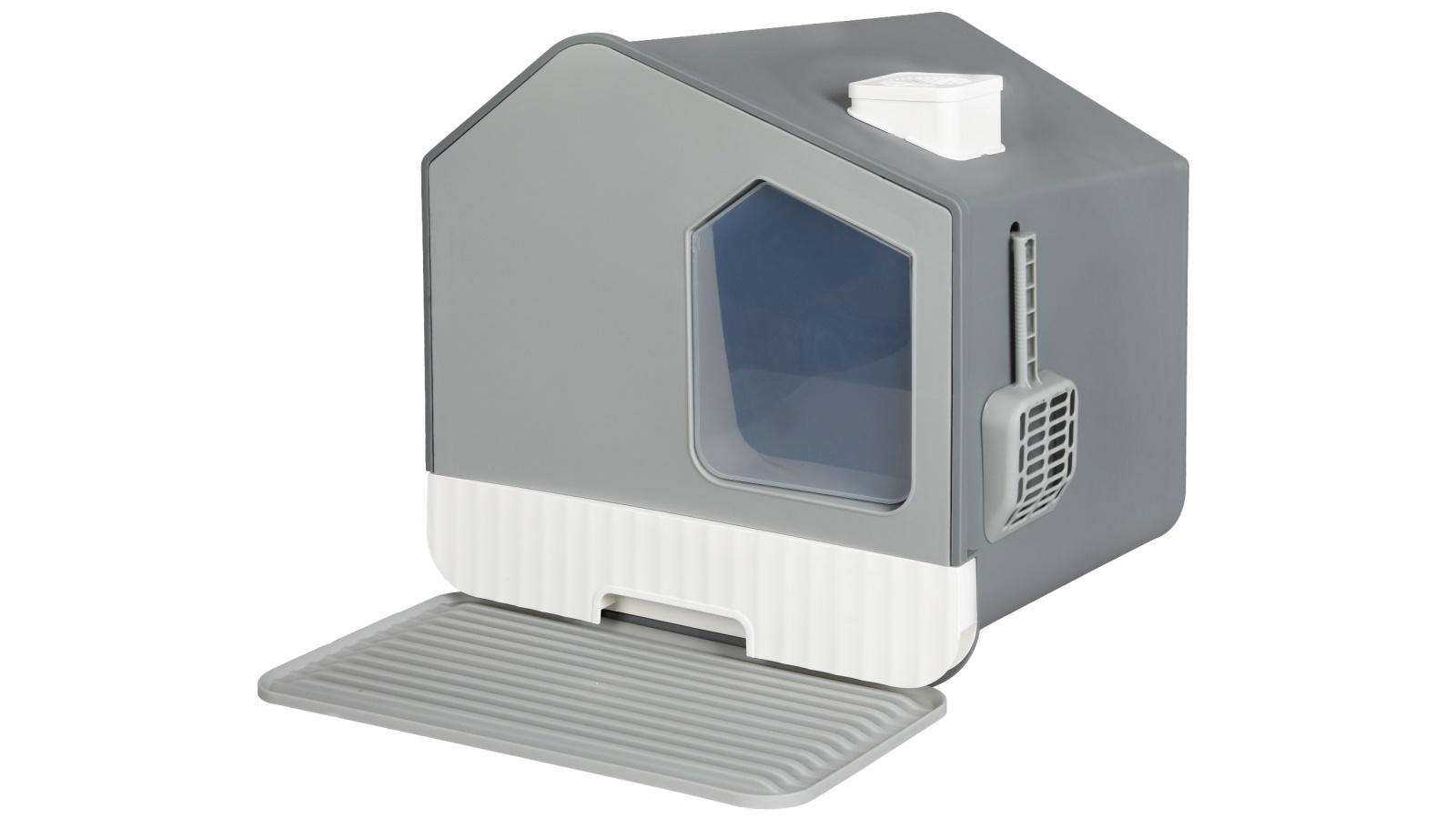 PaWz Cat Litter House with Scoop and Mat - Grey