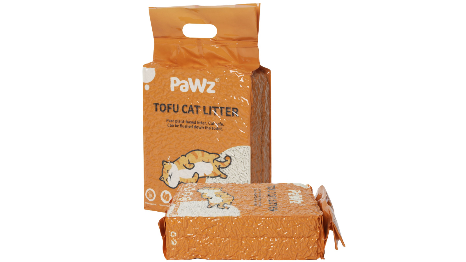 PaWz 2 Piece Tofu Super Absorben Flushable Fast Kitty Litter - Natural