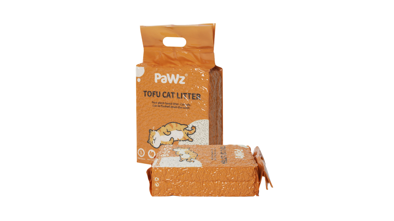 PaWz 6 Piece Tofu Super Absorben Flushable Fast Kitty Litter - Natural