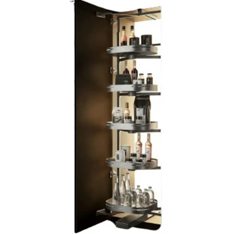 Higold 5 Trays Adjustable Shearer Tourbillon Rotating Pantry Unit - 60cm